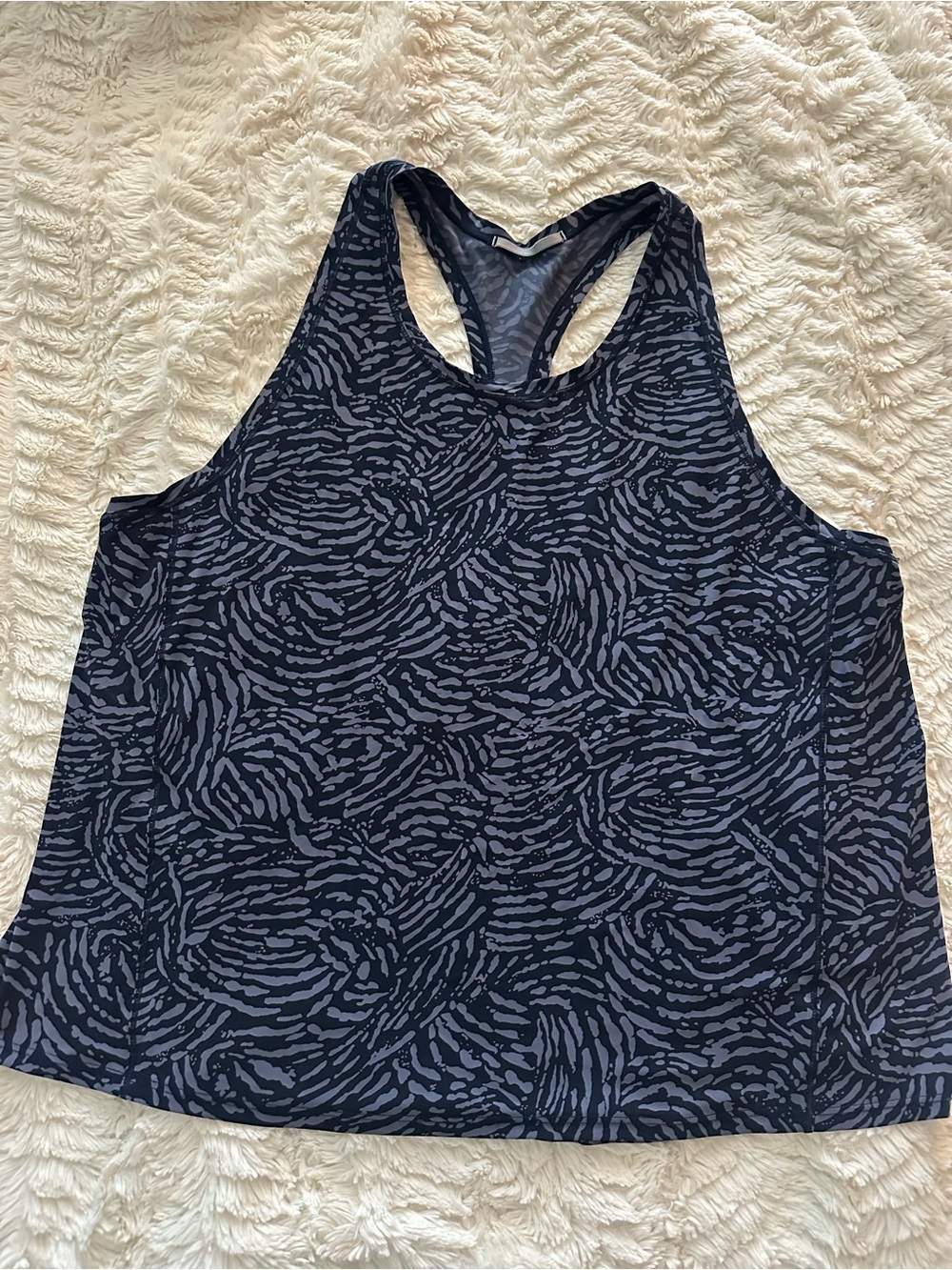 Athleta Patterned Racerback Tank Purple/Dark Blue size 1X